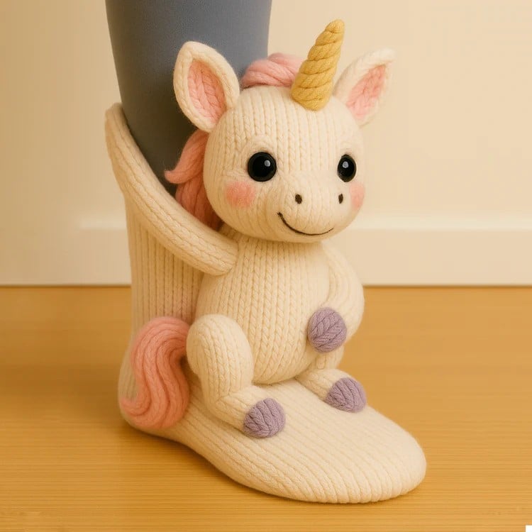 🎄3D Knit Animal Socks