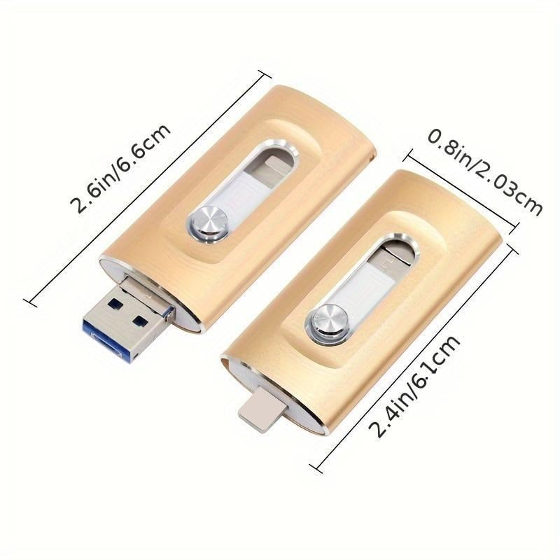 ⚡3-i-1-minne, bärbart höghastighets-USB 3.0-minne, OTG-minne med gratis typ-C-adapter för Android-telefoner/PC och fler enheter