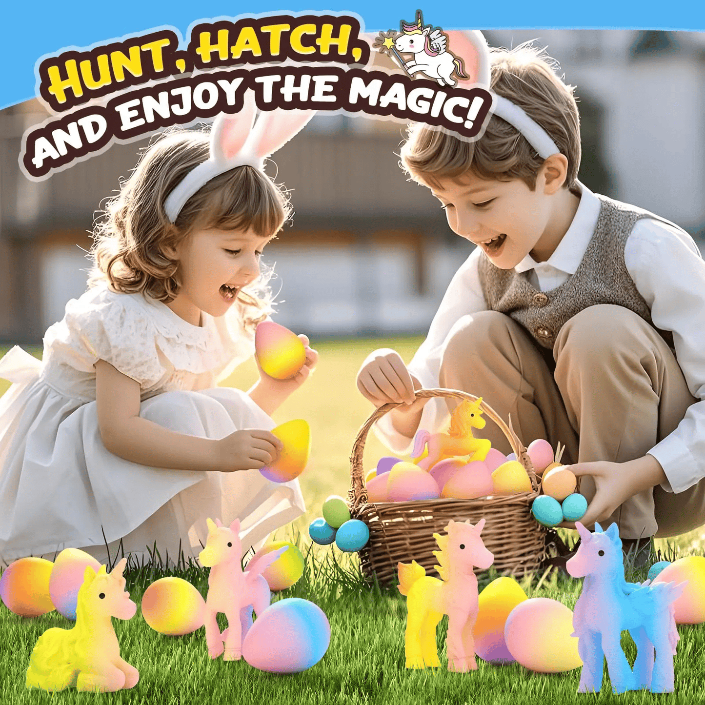 6-Pack Hatching Growing Unicorn Eggs for Boys & Girls, Birthday Easter Basket Stuffers Crafts Gift