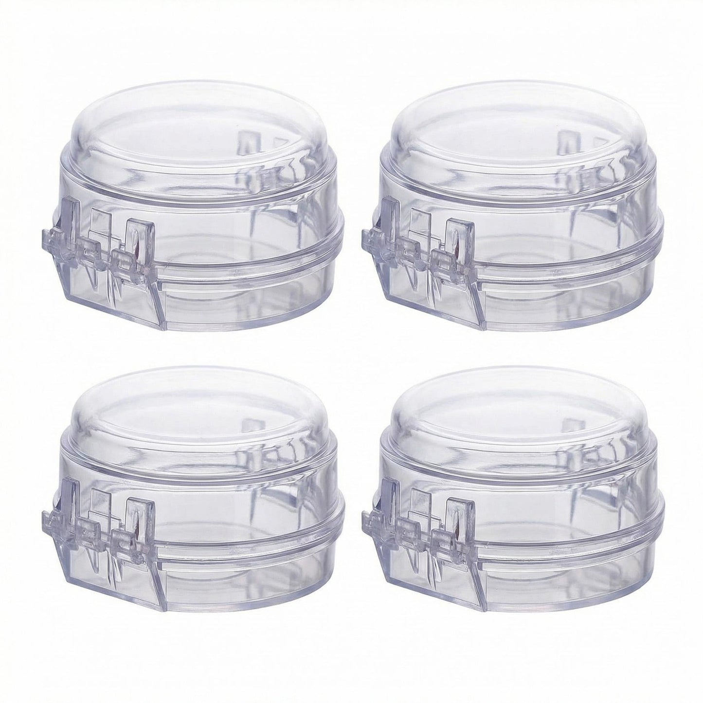 4 PCS Stove Knob Safety Covers – Double-Key Protection for Peace of Mind