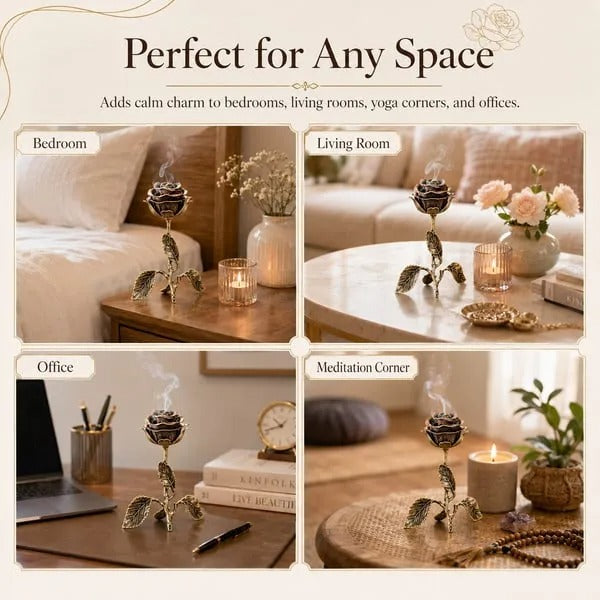 🌹💕 Rökelsekar i vintagestil med rosor – En omtänksam present för meditations- och avslappningsälskare ✨🕯️