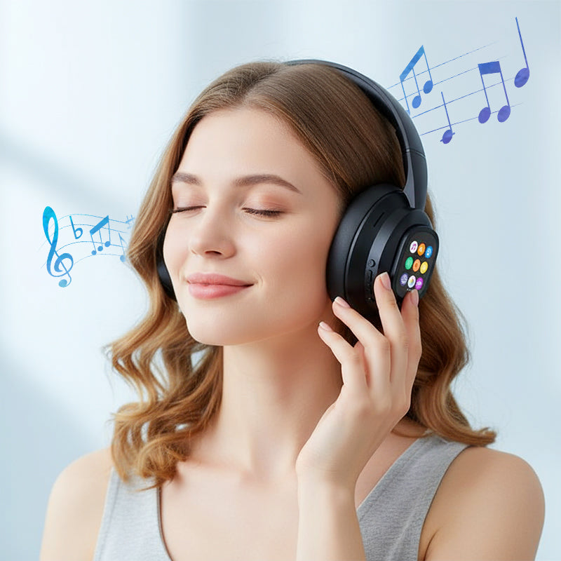 🎧 60% RABATT NU! ✨ AI Bluetooth-hörlurar med LCD-display - Röststyrning & Brusreducering för Musik och Samtal 📱✨