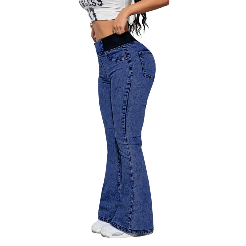 👖✨ 50% RABATT! | Högmidjade Stretchiga Flare-jeans – Slim Fit & Klassisk Flare!
