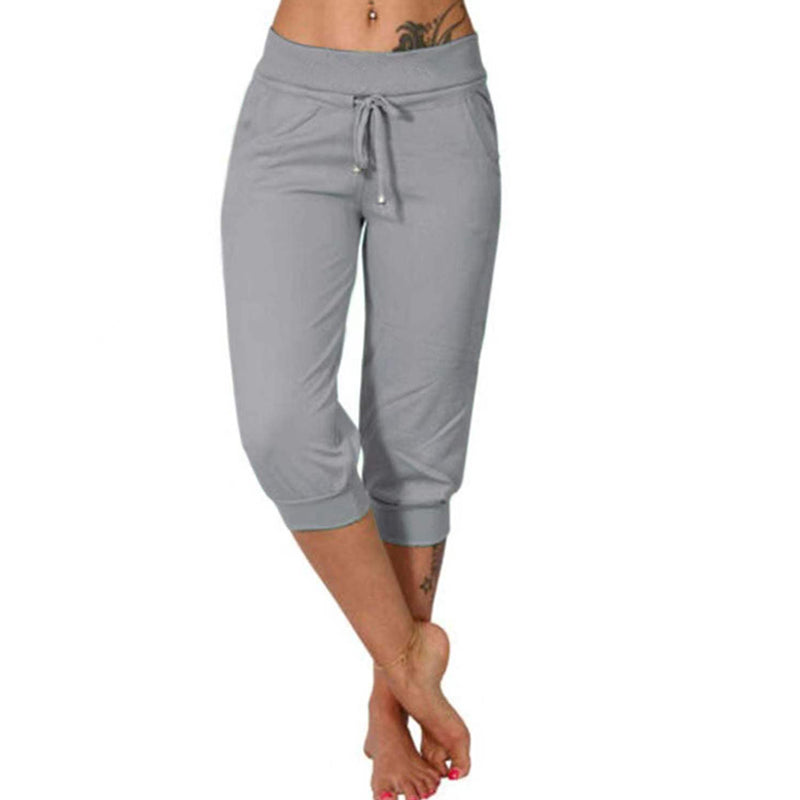 🧘♀️🌸 50% RABATT! | Korta Sweatpants – Dragsko i Midjan & Capri-längd för Avkoppling!