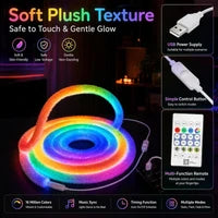 ⏳SISTA DAGEN REA ENDAST ￡9.99!!✨🌟 Neonljusremsa i fuskpäls – 360° allsidigt sken ✨