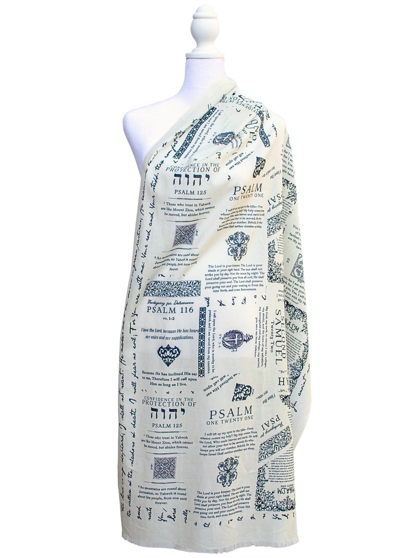 ✝️Handcrafted Christian Prayer Shawl: Protection Bible Verse Scarf, Yeshua Scripture Wrap🙏