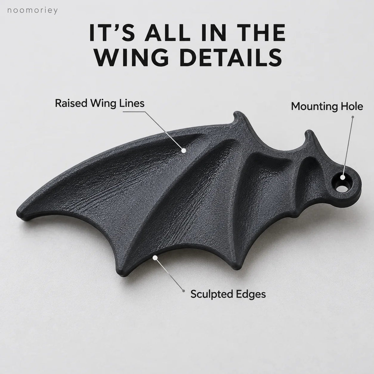 🦇🖤 Midnight Wings – Fladdermusvinge-dekorationer för registreringsskylt