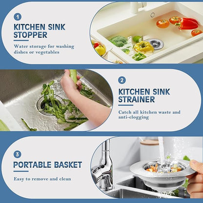 💧KÖP 3 FÅ 1 GRATIS💧SISTA DAGEN 60 % RABATT – Uppgraderat 3-i-1-avloppfilter för diskhoar
