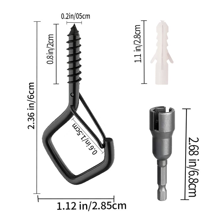 Windproof & Rust-Resistant🔧Safety Screw Durable Metal Ceiling Hook