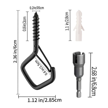 Windproof & Rust-Resistant🔧Safety Screw Durable Metal Ceiling Hook