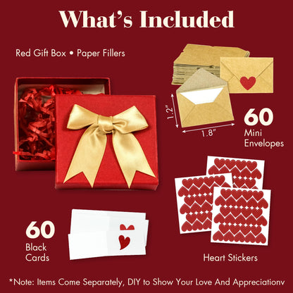 30/60 Mini Love Notes & Envelopes Set