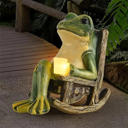 Frog Solar Garden Decor