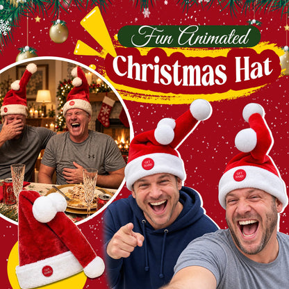 🎅 Rolig rörlig tomteluva – Animerad julfesthatt – lavioxen