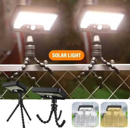 🌞 Solcellsdriven LED-remsa med bläckfiskformat fäste – Smart rörelsesensor, lämplig för utomhusbruk! 💡