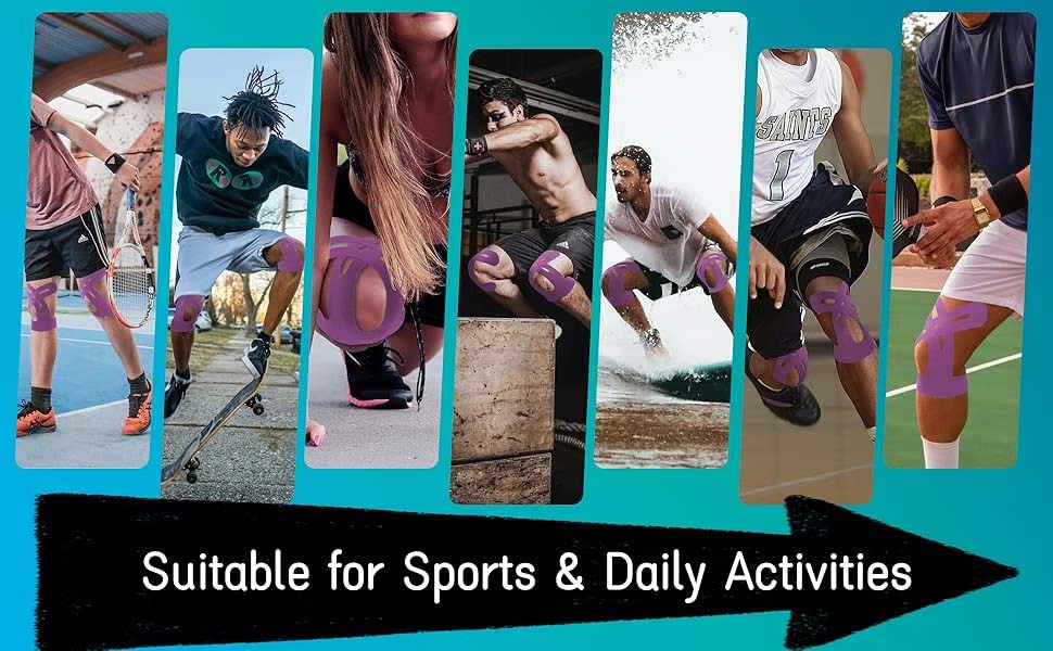 Knäskydd för sport | Andningsbara och vattentäta förskurna tejper]