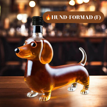 Kreativ hundformad whiskyflaska