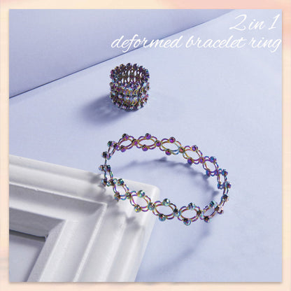 2 i 1 Justerbar magnetisk terapi transformerande armband ring