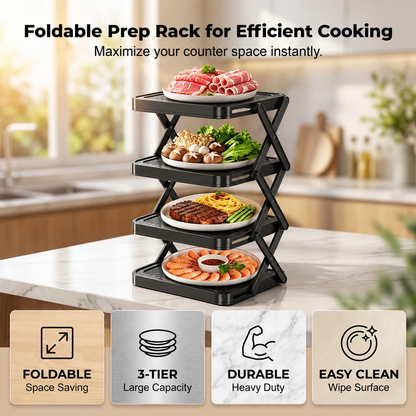 🍽️ 50 % RABATT JUST NU! 📦 Förvaringsställ för skålar med 4 hyllor – hopfällbart, stabilt och utnyttjar utrymmet i ditt kök maximalt✨Fri frakt✨