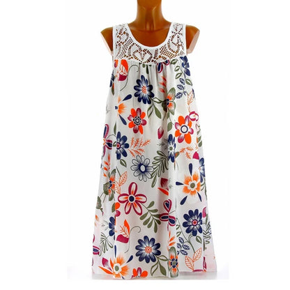 💕 Elegant ärmlös blommig klänning för dam✨3% rabattkod: NOR3