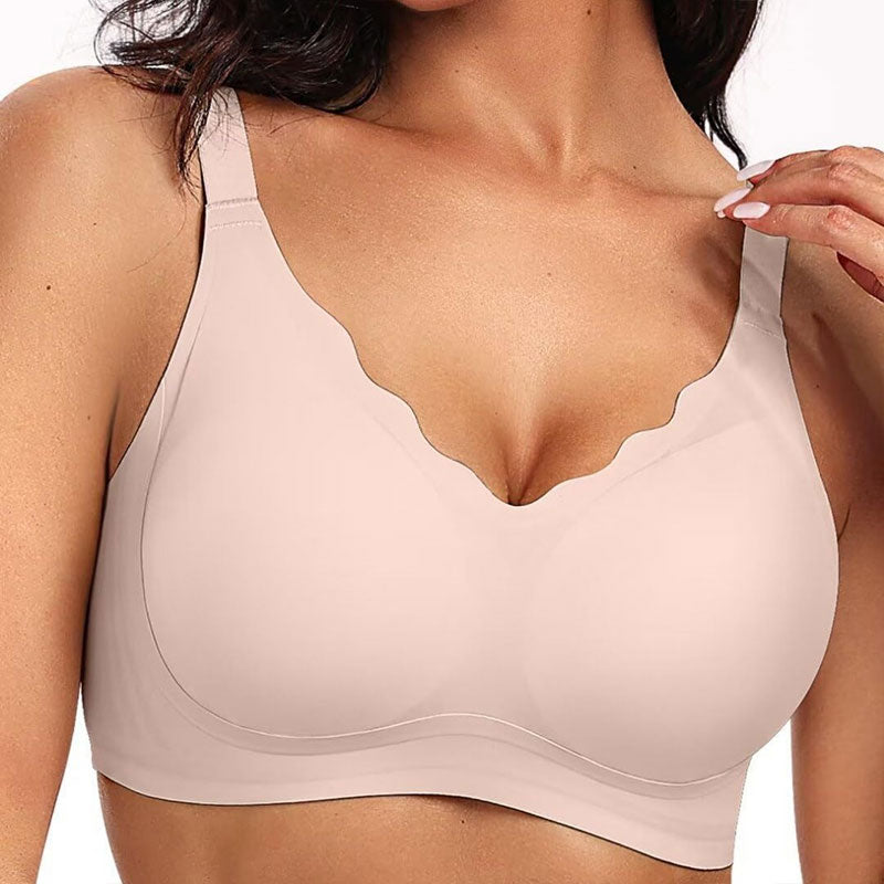 💖Sömlös Push-up-bh Med Vågig Kant