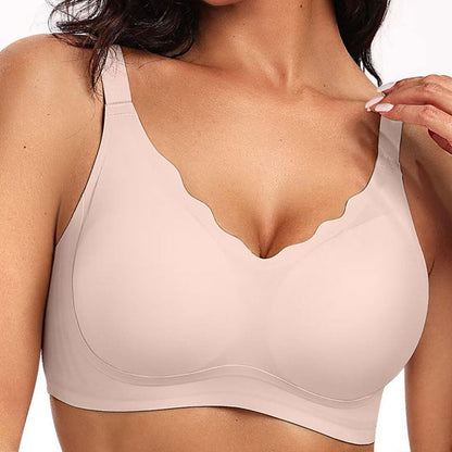 💖Sömlös Push-up-bh Med Vågig Kant