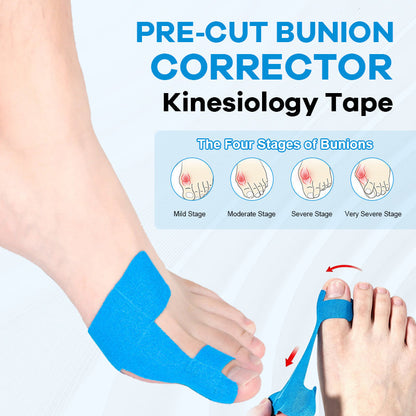 Förskuren kinesiologitejp för hallux valgus
