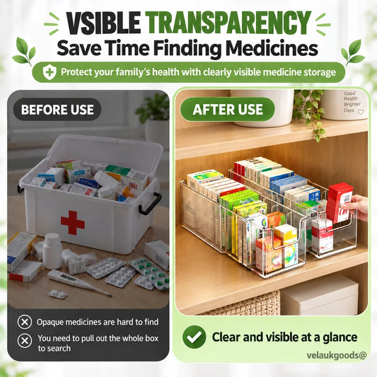 🥳2026 HET REA🥳💞50K+ SÅLDA! 💊🗄️ 50% RABATT! Transparent utdragbar förvaringsorganizer – justerbar 24.5–43 cm, tydliga PET-väggar gör att du ser varje föremål med en blick. Perfekt för mediciner, kosttillskott och toalettartiklar – inget mer rotande! 🏠✨