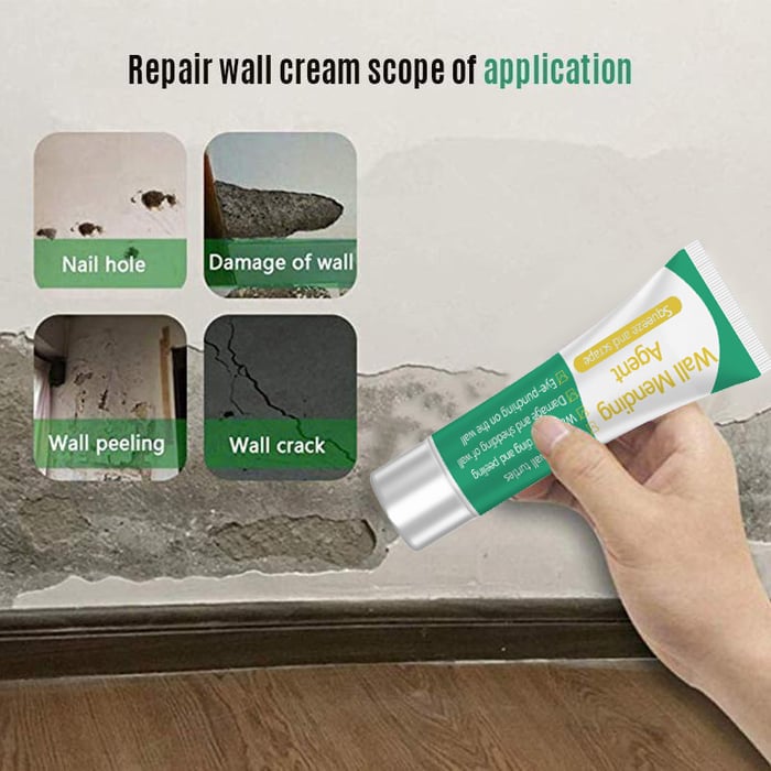 🛠️ KÖP 2 FÅ 1 GRATIS! 🧱 Väggreparationspasta – Fyller sprickor och hål, lätt att slipa och perfekt för släta, hållbara väggreparationer 🏠