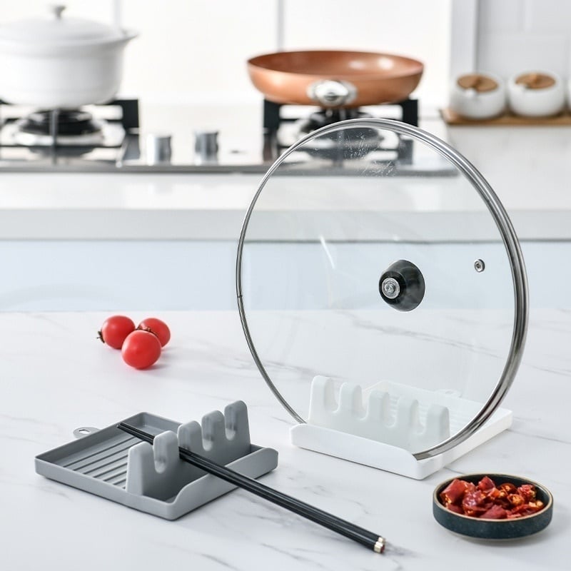 🔥Hot Selling⚡Kitchen Spoon Holders Fork Spatula Rack Shelf Organizer Plastic Chopsticks Holder Non-slip Spoons Pad