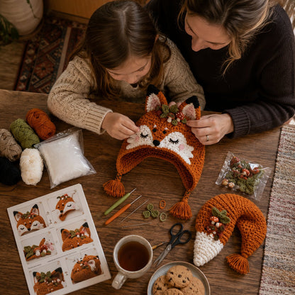 🐉✨ Fantasy-huva virkningsset för DIY | Mjukt premiumgarn med steg-för-steg-instruktioner | Bärbar karaktärshuva 🧶🎭