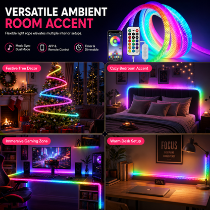 ⏳SISTA DAGEN REA ENDAST ￡9.99!!✨🌟 Neonljusremsa i fuskpäls – 360° allsidigt sken ✨