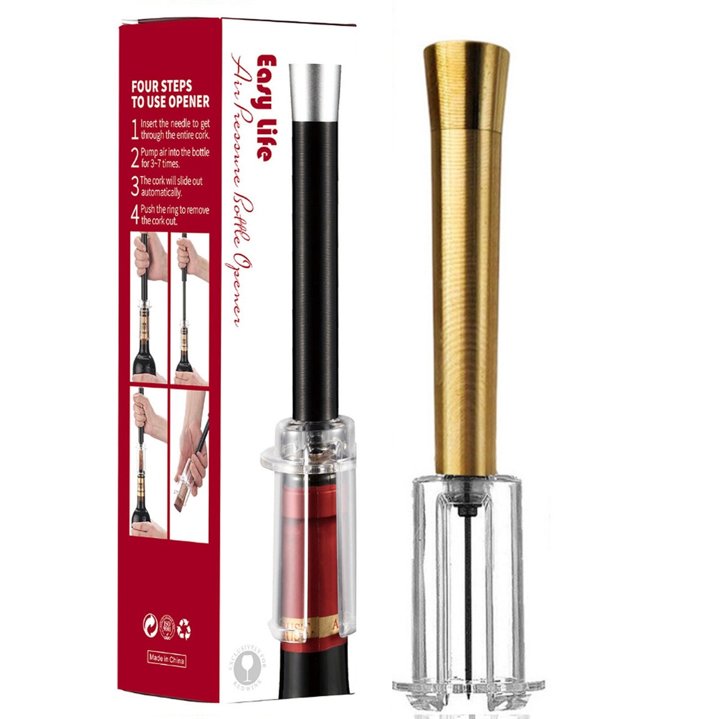 Air Pump Cork Remover Wine Bottle Opener Set