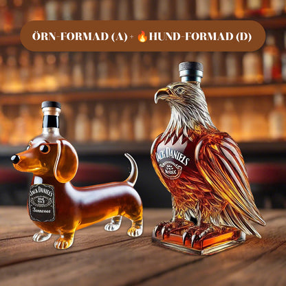 Kreativ hundformad whiskyflaska