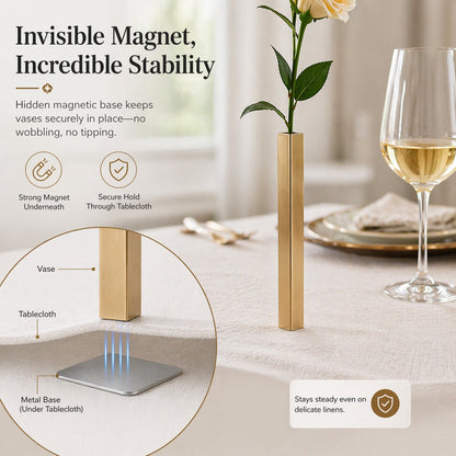 ✨ Magnetisk elegant vas med en fot, set om 5 – Dold magnetisk bordsdekoration