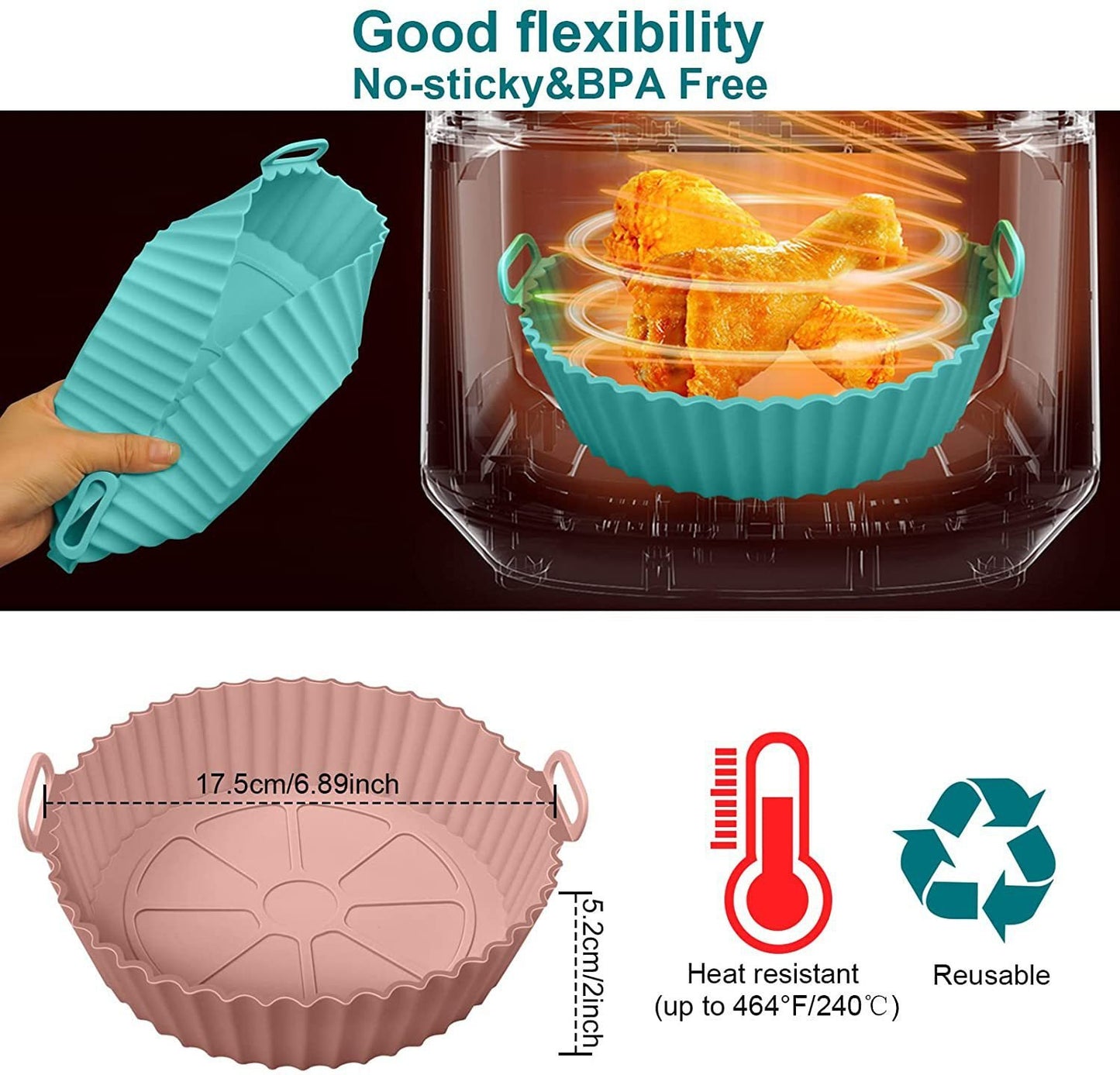 🔥Last Day Sale🔥Air Fryer Silicone Baking Tray