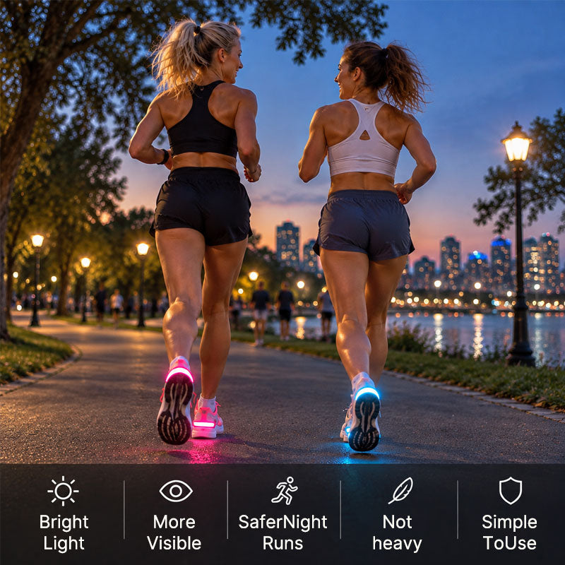 ✨LED-hälbelysning för skor – synlighetsljus för löpning och promenader