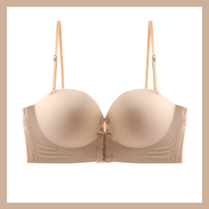 Halkfri axelbandslös behå med frontstängning för kvinnor