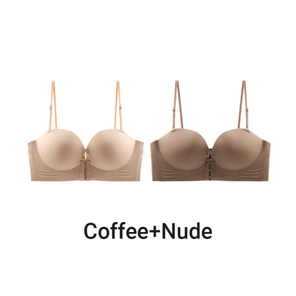 Halkfri axelbandslös bh med framknäppning för kvinnor