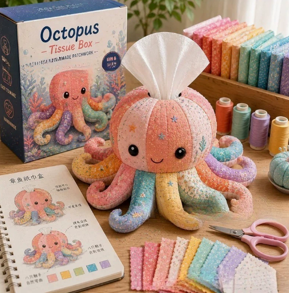 🧵 Vadderad näsduksask med havsdjur DIY-kit💖✨3% rabattkod: NOR3