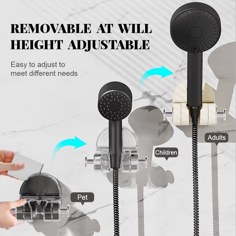 Justerbart duschhuvudfäste utan borrhål