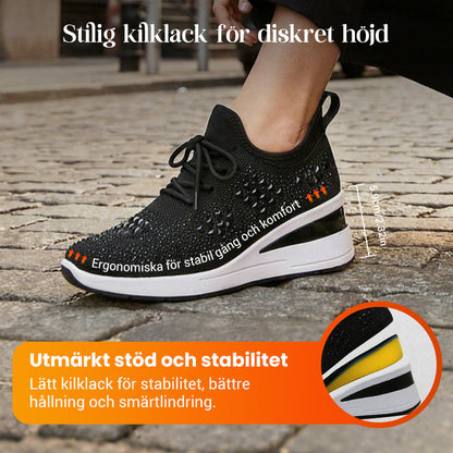 🔥Sista dagen-kampanj 50 % RABATT – Casual dammode, andningsbara korrigering sneakers med strassdekoration