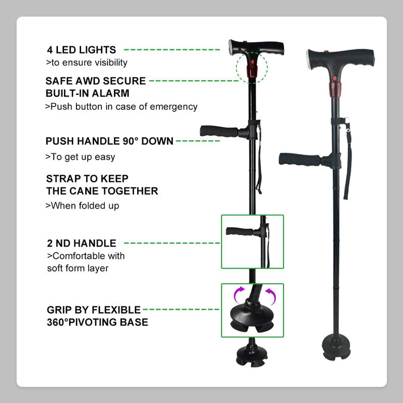 Larm-LED-Doppelhandgriff-Seniorenstock
