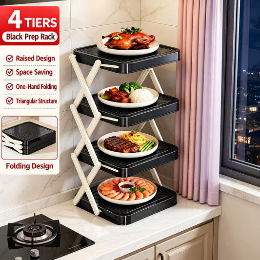 🍽️ 50 % RABATT JUST NU! 📦 Förvaringsställ för skålar med 4 hyllor – hopfällbart, stabilt och utnyttjar utrymmet i ditt kök maximalt✨Fri frakt✨