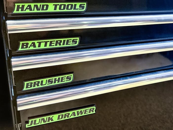 Custom Premium Magnetic Toolbox Labels for Tool Organization - 12 Pack of High Quality Magnets