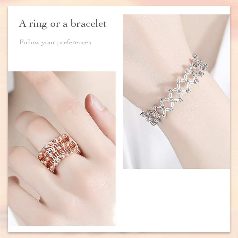 2 i 1 Justerbar magnetisk terapi transformerande armband ring