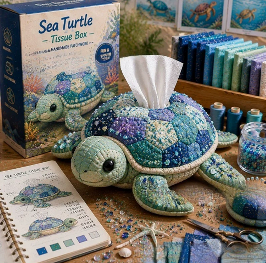 🧵 Vadderad näsduksask med havsdjur DIY-kit💖✨3% rabattkod: NOR3