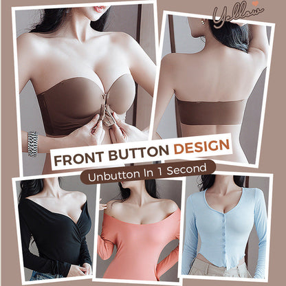 Halkfri axelbandslös bh med framknäppning för kvinnor