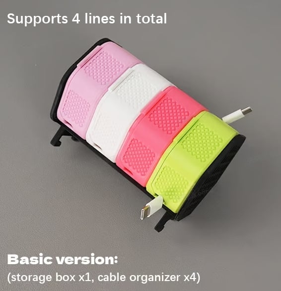 🔌3D Printed Portable Desktop Cable Organizer - Data Cable Storage