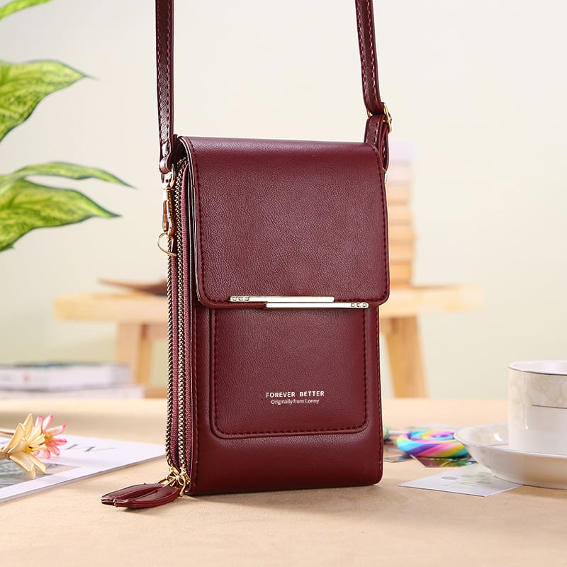👜📱 Enkel och elegant crossbody-telefonplånbok med peekskärm för kvinnor✨3% rabattkod: NOR3