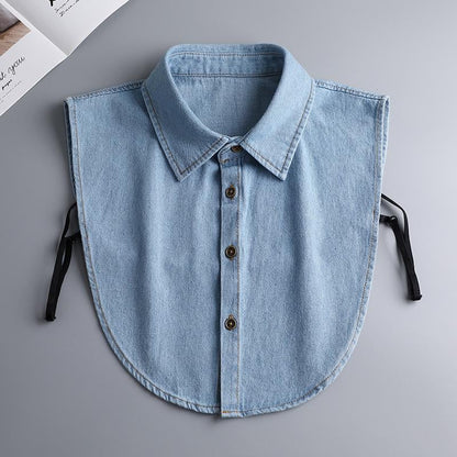 Denim False Collar – The Ultimate Layering Essential for Women 👕✨